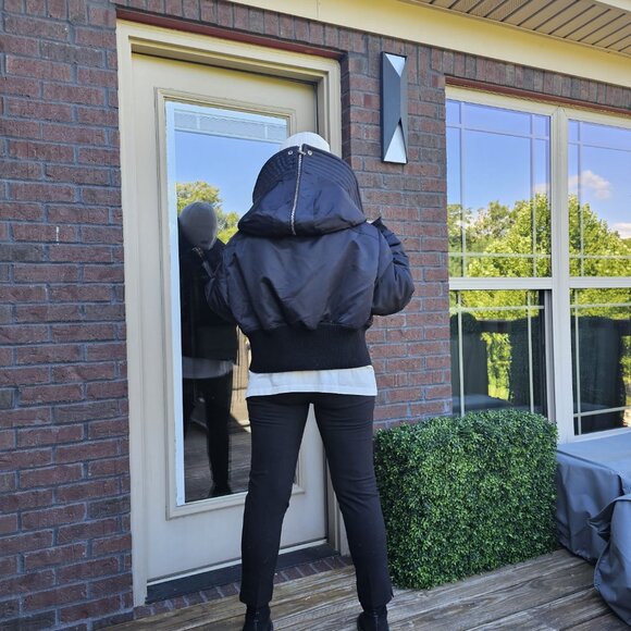 Rick Owens Black Futuristic Hooded Jacket Cropped Alice Parka M, L, XL - Picture 3 of 16